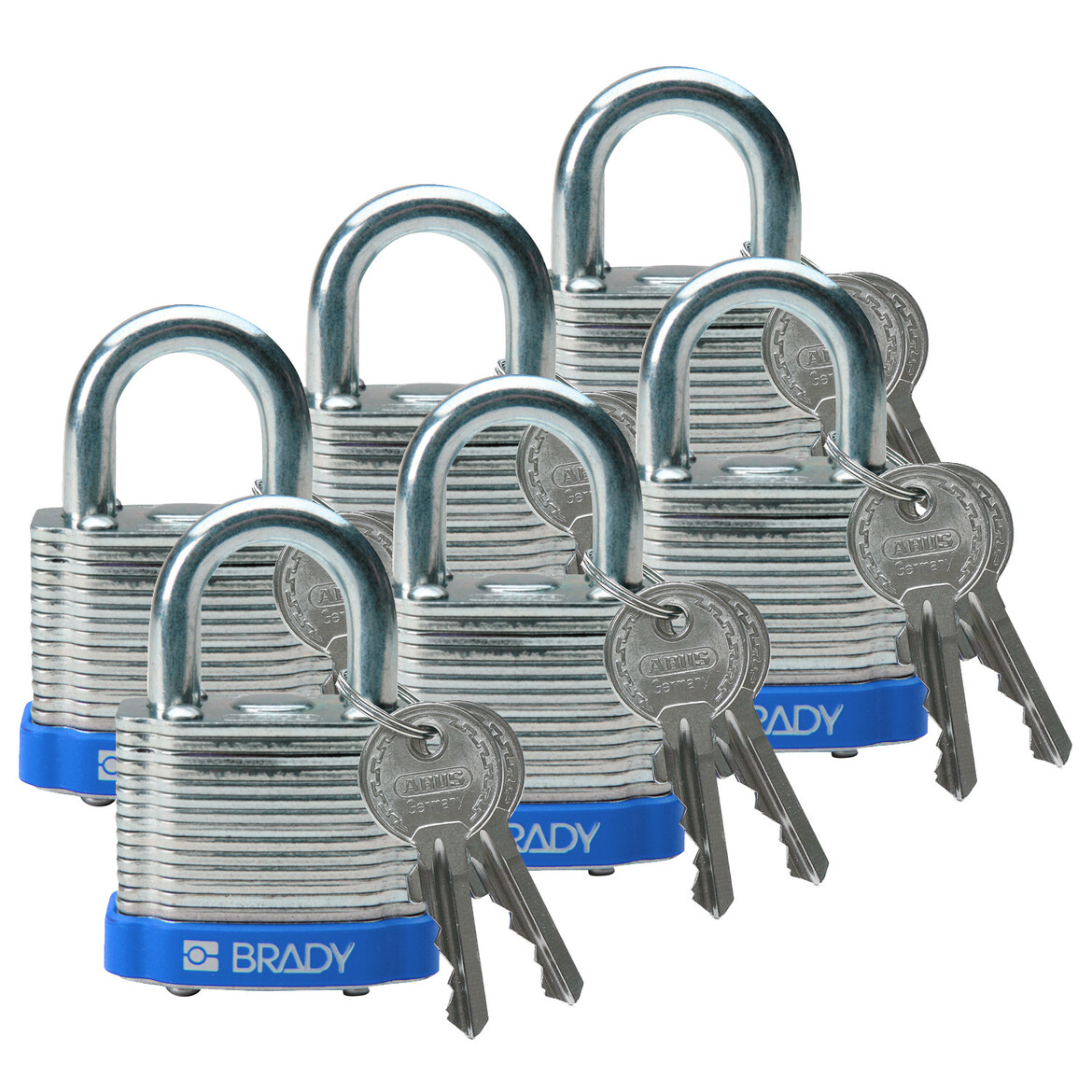 Laminated steel padlock