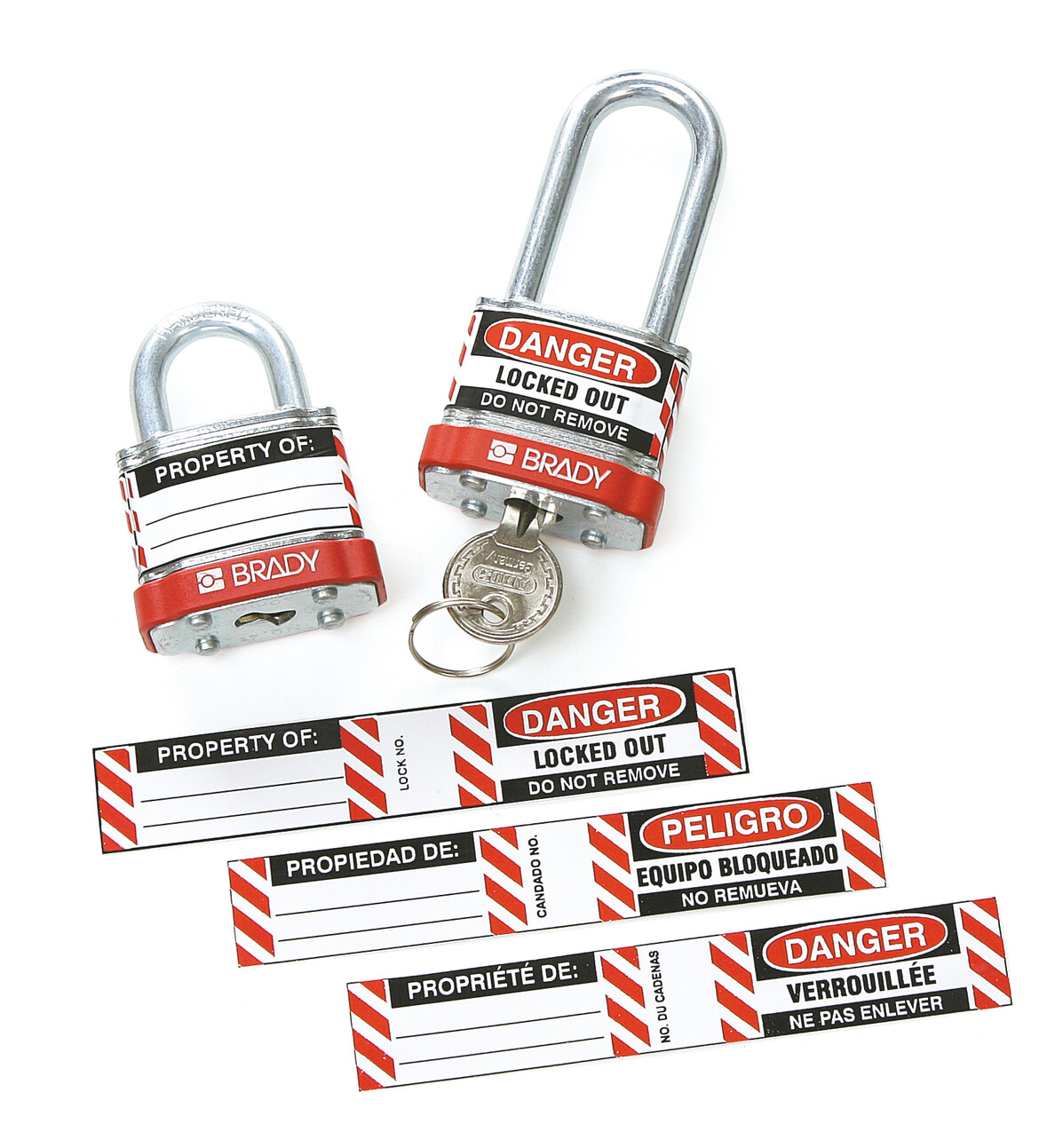Labels for steel padlocks