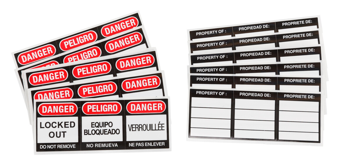 Labels for safety padlocks