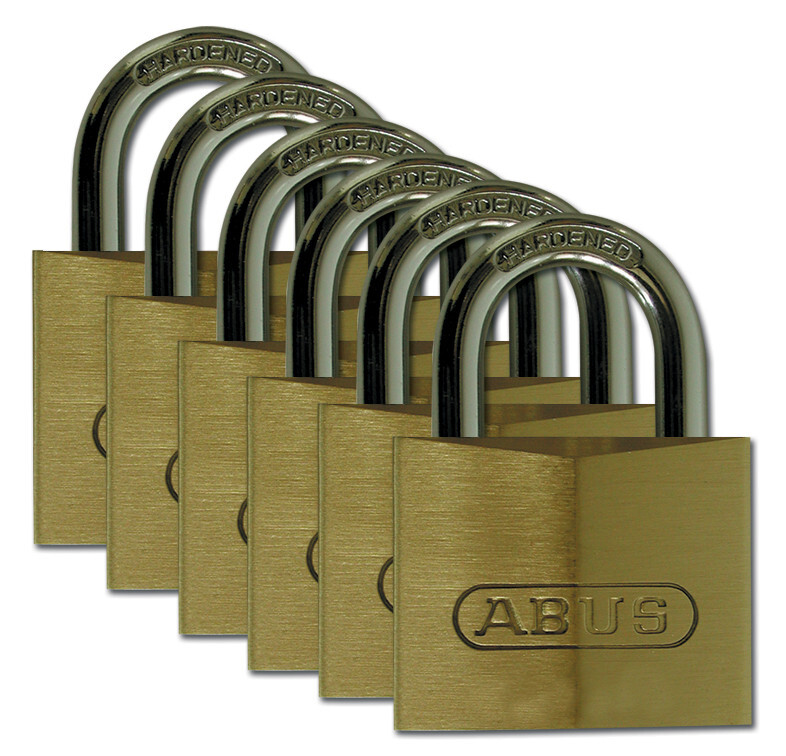 Brass padlock with hardened steel shackle